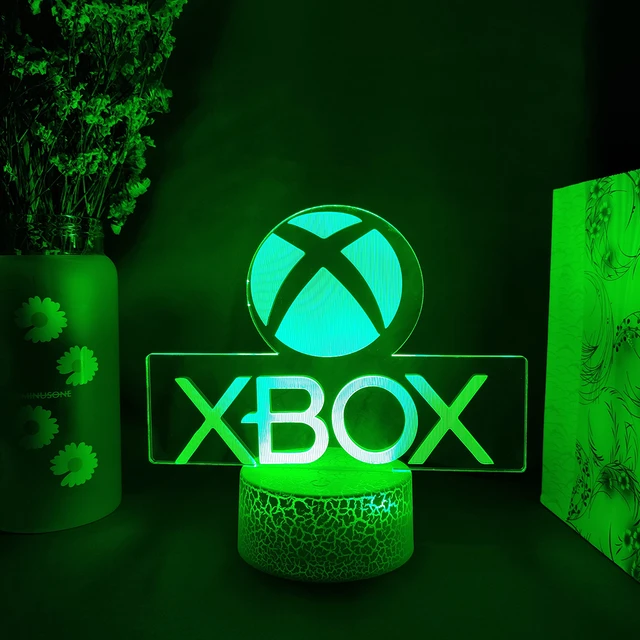 Lampe LED 3D en forme d'icône Xbox Game, effet d'illusion en