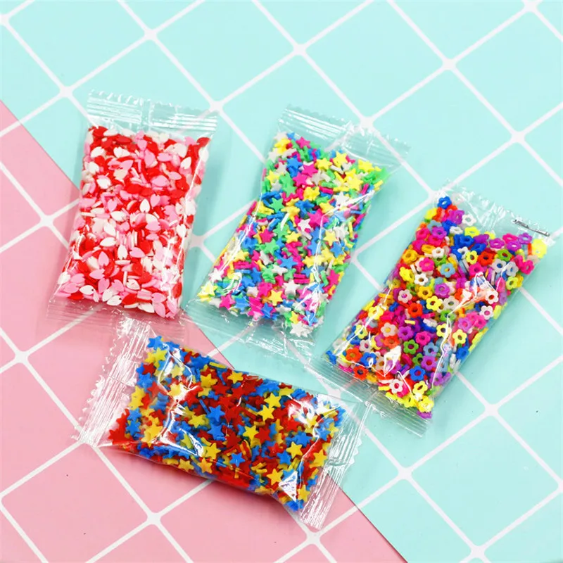 10g Fruit Fimo Bead Charms for Slime Accessories Fluffy DIY Decoration Addition Slime Clound Sand Toys Filler Glitter Clear Set