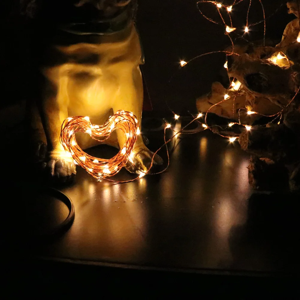 Home Energy Saving Remote Control Christmas Portable Fairy Easy Install Holiday Decoration Romantic String Light Copper Wire