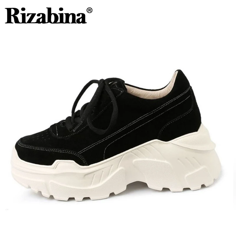 Кроссовки женские из натуральной кожи на толстой подошве размеры 34-39 | Обувь