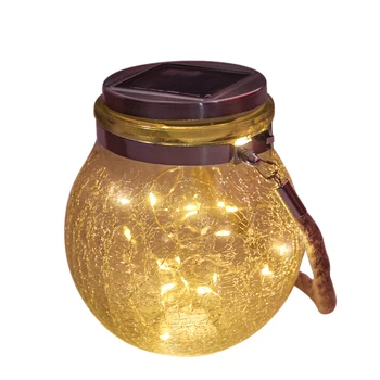 

Solar LED Light Mason Glass Jar Waterproof Hanging Light with Rope Landscape Decoration for Patio Pathway Garden