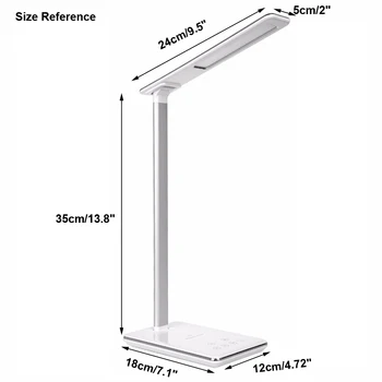 

2 in 1 Foldable LED Dimming Table Lamp With QI Wireless Fast Cell Phone Charging For i X XR XS Max S9 Bracket Reading Book Light