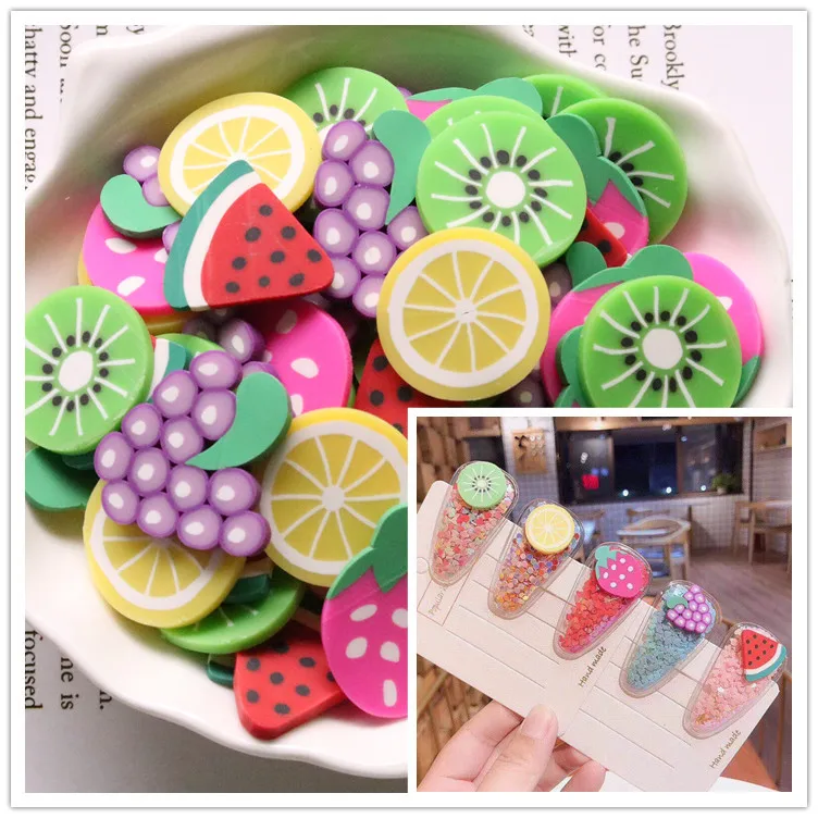 

20 Pcs Fruit Slime Slice for Slime DIY Hairpin Decoration