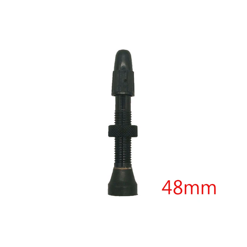 black 48mm 1 шт. велосипедный клапан для бескамерных шин дорожный велосипед MTB бескамерный Клапан 48 мм 60 мм алюминиевый сплав без трубки presta клапан - Цвет: black 48mm