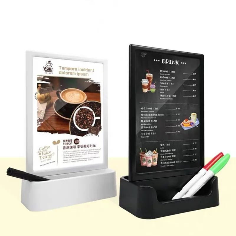 A5 Double Side Plastic Acrylic Sign Holder Display Stand Menu Paper Holders With Business Name Card Case Document Holder Frame a5 148x210mm plastic sign holder display stand table acrylic menu poster ad frames brochure holder