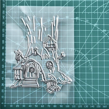 

Eastshape Christmas Tree Home Stamps Tree House Clear Stamps for Scrapbooking House Rubber Stamps for Card Making New 2019