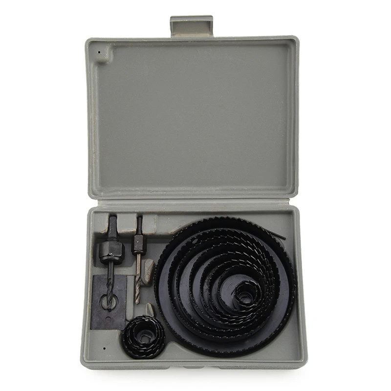 

17 HOLE SAW KIT 19-127MM METAL CIRCLE CUTTER ROUND DRILL WOOD ALLOY DOWNLIGHTS