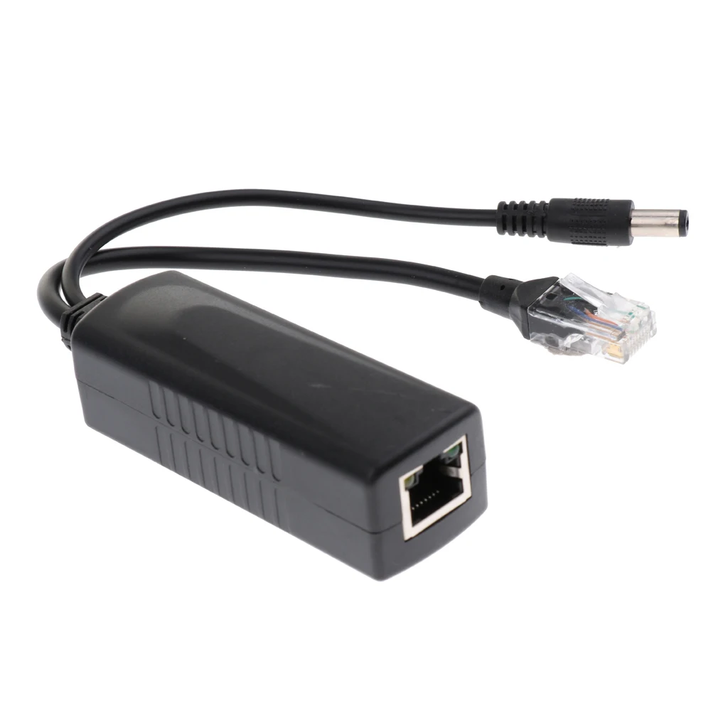 Active PoE Splitter, Power Over Ethernet 48V to 12V 2A Adapter for IEEE 802.3 af/at 24 Watt