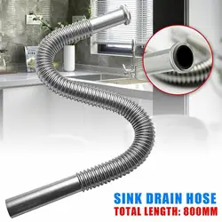 Kitchen Steel Sink Drain Hose Single Tank Sink Drain Pipe Deodorant Bathroom Sewer Accessories Magic Kitchen Supplies