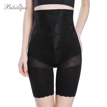 

High Quality Lace Print Women High Waist thigh Shaper Crotchless fitness Women Tummy Shorts Panites Belly Mid-thigh Slimmer