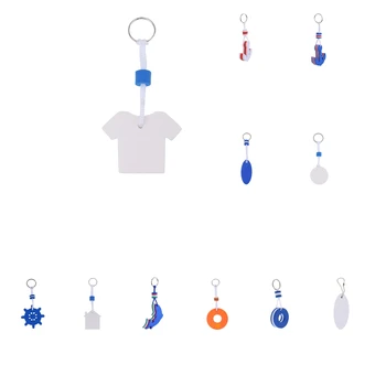 

Yachting Boating Floating Key Chain Key Ring -Anchor, Rudder, Surfboard, Dolphin