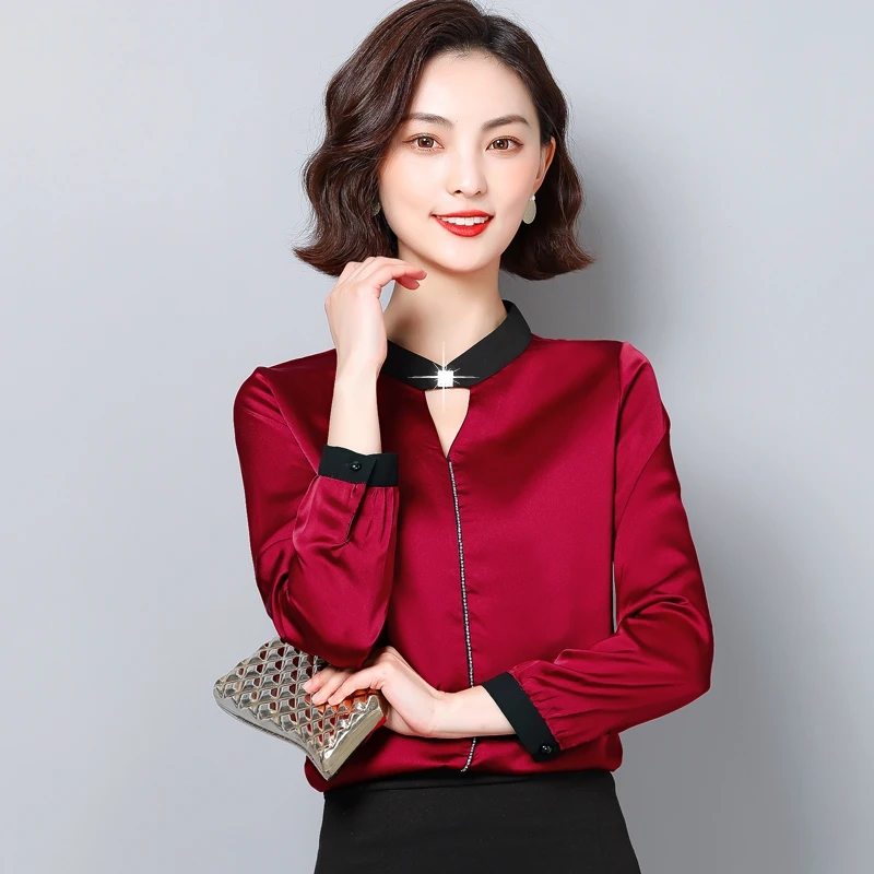 Korean Fashion Silk Women Shirts Long Sleeve Satin Women Blouses Plus Size XXXL Office Lady Womens Tops and Blouses Ladies Tops - 4.00067E+12