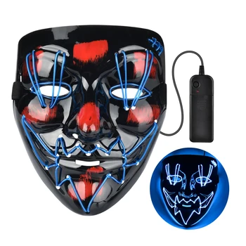

Glowing line Halloween bloody thriller horror mask Masked fluorescent party LED glowing mask Halloween Mask LED Mask