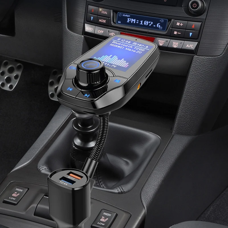 T26D 1,8 дюймовый Tft цветной дисплей Qc3.0 Быстрая зарядка Bluetooth Hands-Free автомобильный Mp3 музыкальный плеер комплект