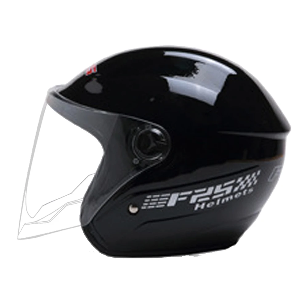 Мотоциклетный шлем с открытым лицом Capacete Para Motocicleta шлем для скутера, гонок, мотокросса, мотошлемы Casco - Цвет: Bright Black