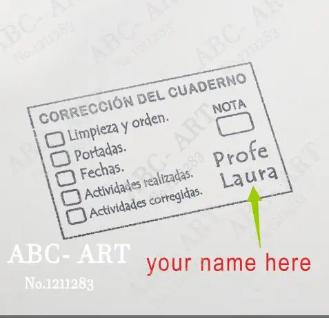 50x80mm Personalized Spanish Teacher Stamp Teacher Stamp your name your text Any language name stamps