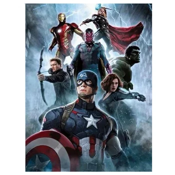 

DIY 5D Diamond Painting by Number Marvel Infinity War Superhero Full Drill Rhinestone Embroidery Cross Stitch Decor