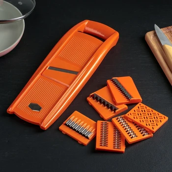 

Vegetable slicer, 7 attachments, orange, 36 cm