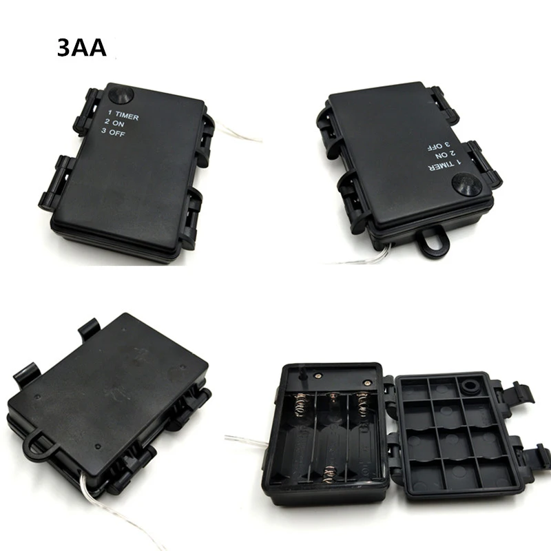 20개/세트 2x 3x 4x 6x 1.5V AA 배터리 홀더 보관함 ON/OFF 타이머 방수 방진 배터리 케이스 쉘 (전선 포함)