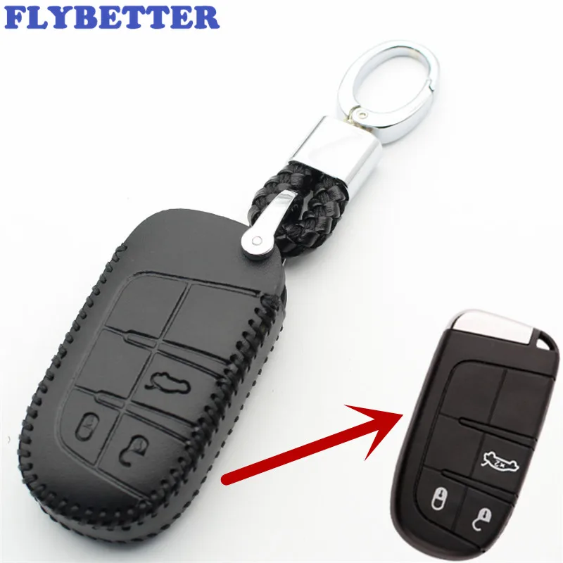 Чехол FLYBETTER из натуральной кожи с 3 кнопками и умным ключом чехол для Jeep Grand Cherokee