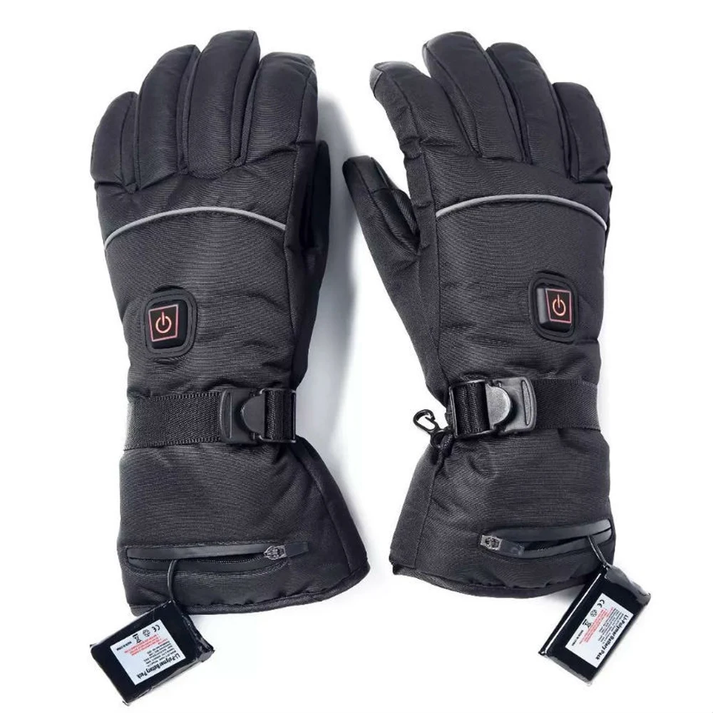Пара электрических нагревательных перчаток на батарейках тепловые перчатки с подогревом пятипальцевые мотоциклетные перчатки зимний ручной лыжный с подогревом перчатки