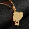 Stainless Steel Ecuador Map Pendant Necklaces Ecuadorian Maps Trendy Heart Jewelry 2