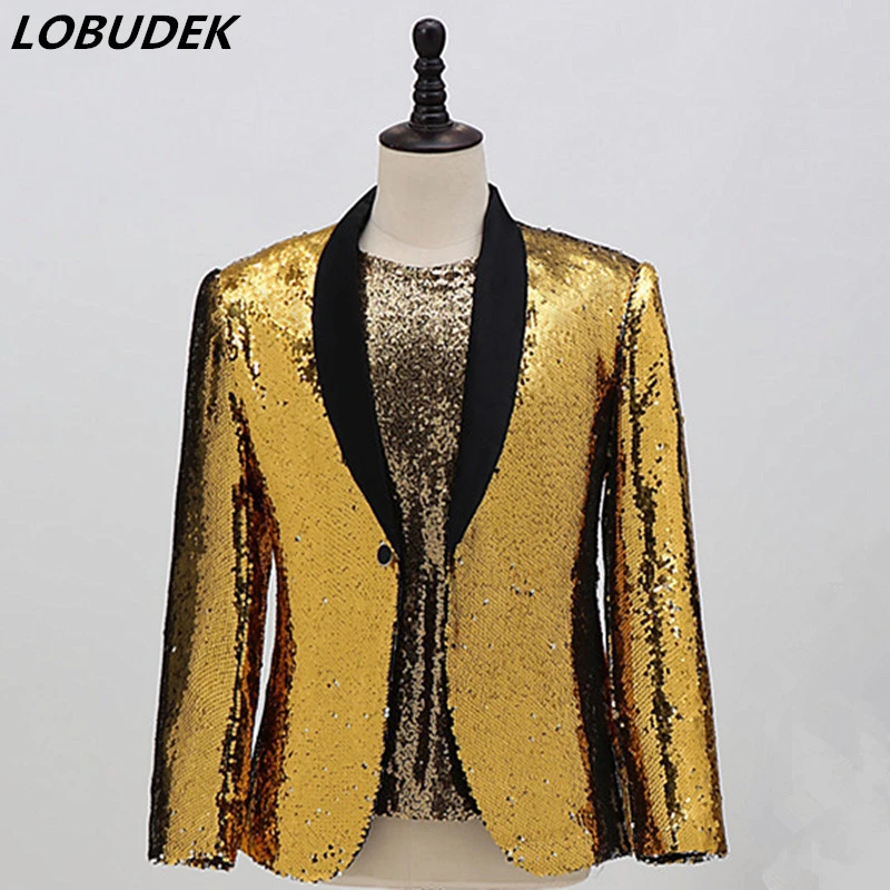 メンズスーツコート スパンコール（7色配色）ミドル丈タキシード