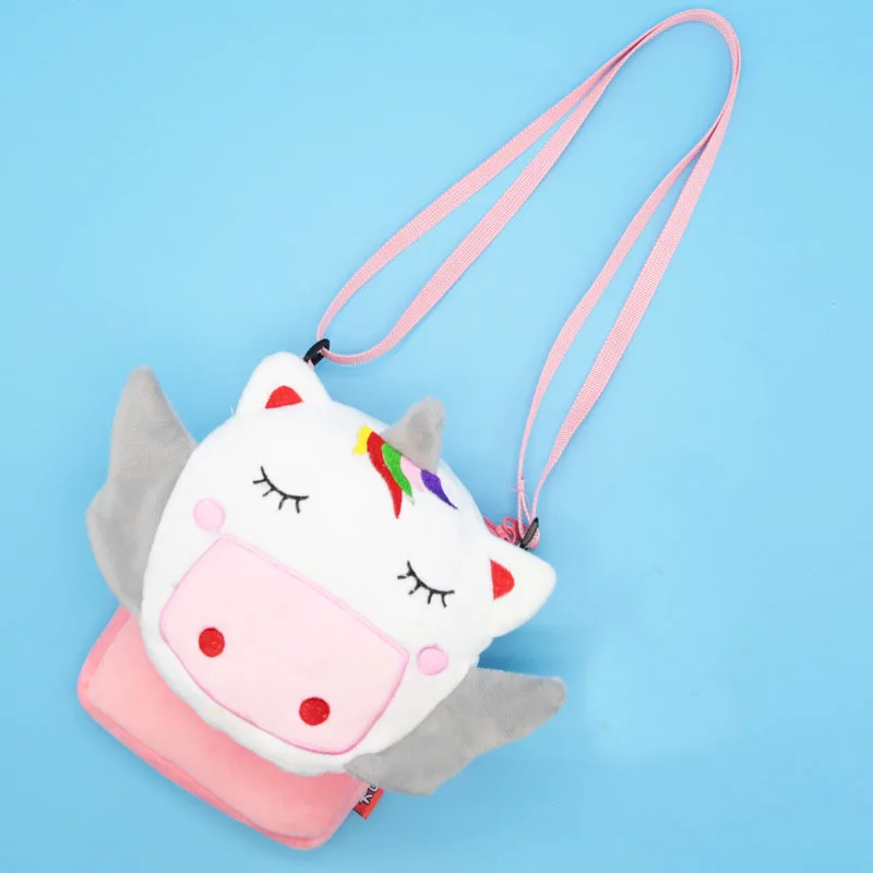 unicorn Мультфильм животное плюшевая сумка на плечо 3D динозавр овечья шерсть мини школьная сумка для детей для дошколят, мальчиков и девочек - Цвет: unicorn