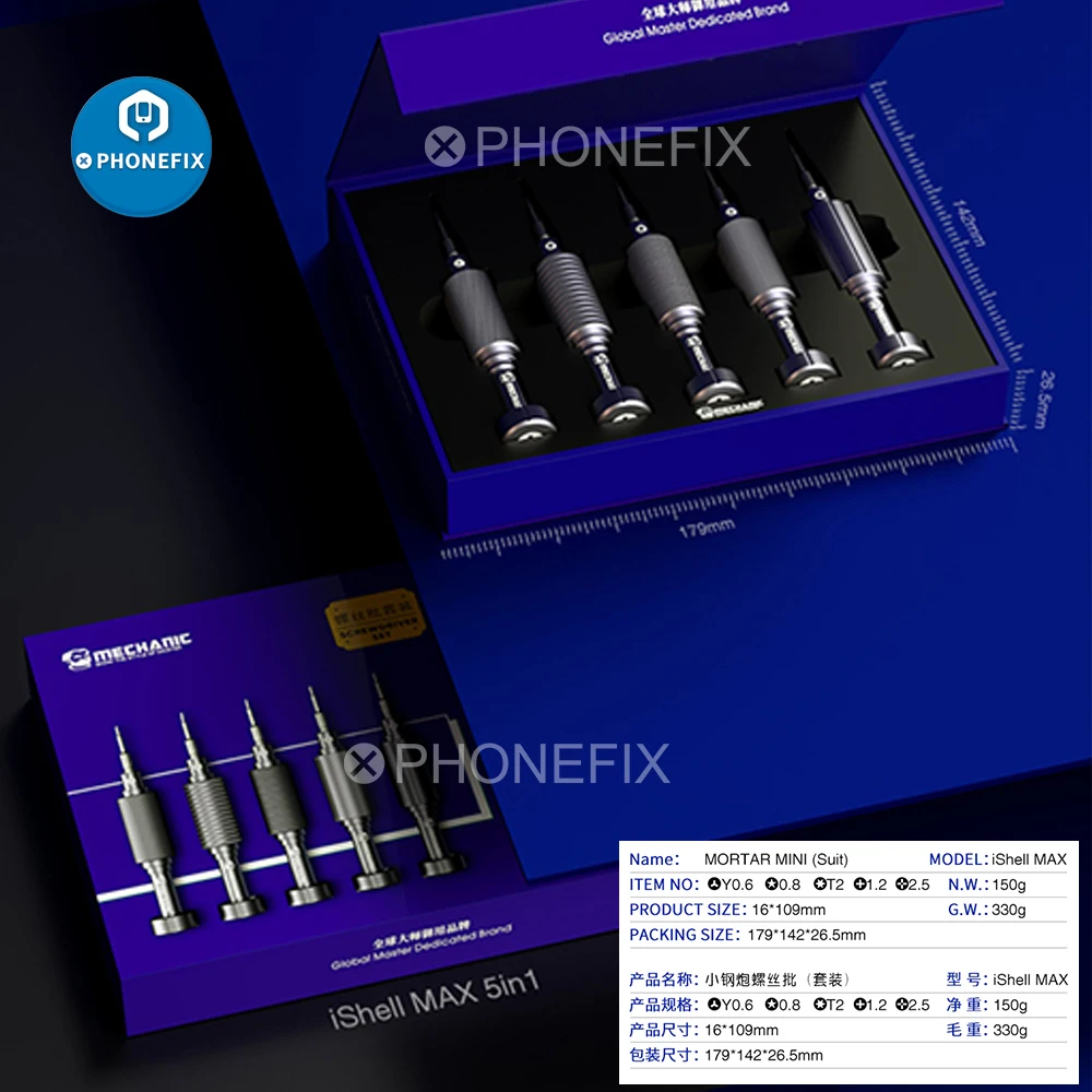 Фото Набор прецизионных отверток Mechanic iShell Pentalobe Phillips Torx T2 Y0.6 выпуклый крест для ремонта iPhone часов камеры инструмент для открытия №3
