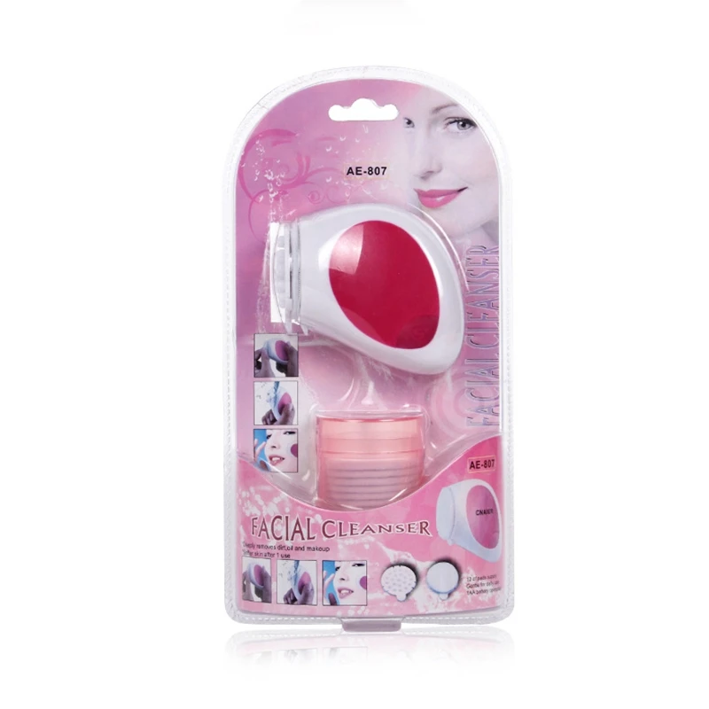 Electric Facial Cleansing Brush Portable Sonic Rotation Vibration Waterproof Face Cleaner AE-807