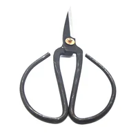 Full Carbon Steel Household Bonsai Scissors 148mm Traditional Vintage Black Coated Trimming Scissor Copper Rivet 2