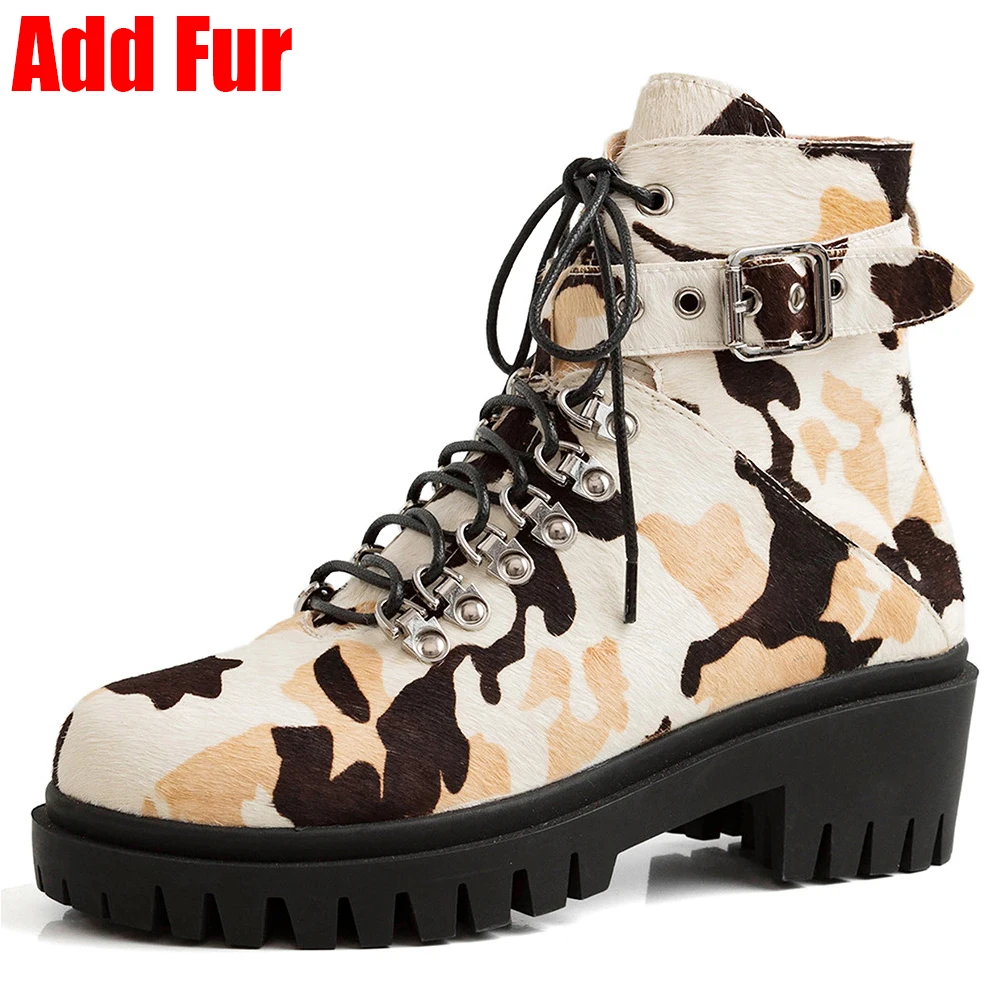 apricot add fur SARAIRIS/Новинка, размеры 34-40, модные разноцветные ботинки для девочек, женские ботильоны высокого качества из конского волоса женская обувь на платформе года - Цвет: apricot add fur