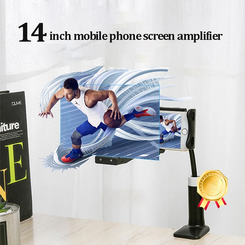 

14 Inch 3D Screen Amplifier Mobile Phone Magnifying Universal 360 Rotating Flexible Long Arm Lazy Phone Holder Desk Stand 60cm