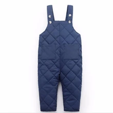 LILIGIRL/пуховые хлопковые комбинезоны для маленьких мальчиков однотонный комбинезон для девочек, детская одежда Новинка года, зимние теплые комбинезоны для детей, штаны