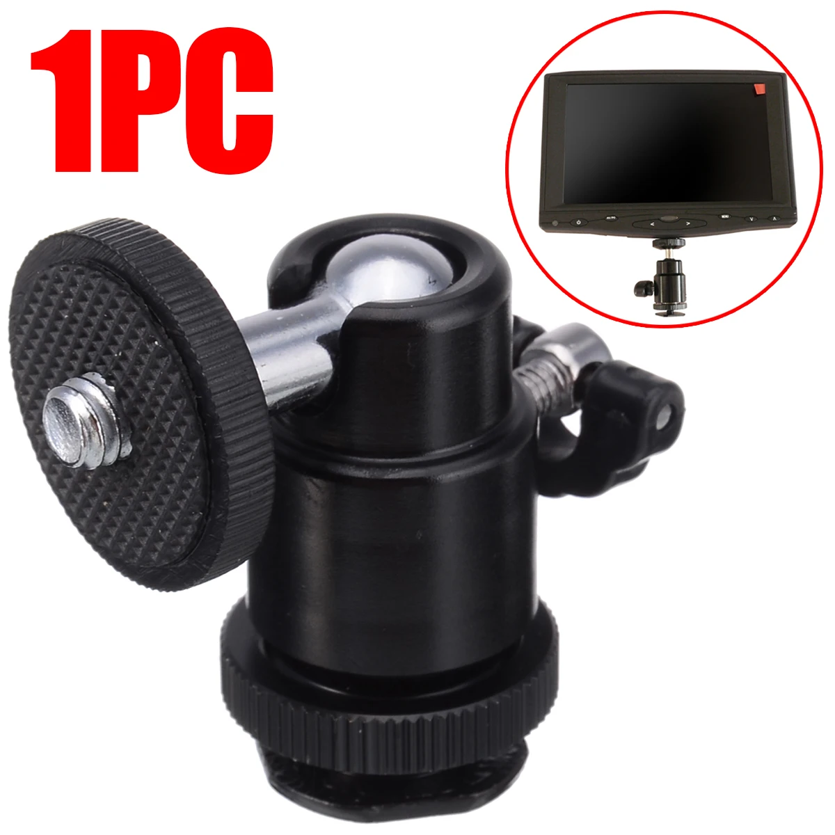 

For Camera Tripod LED Light Flash 1pc High Quality Tripod Bracket Holder Mount 1/4 Hot Shoe Adapter Cradle Ball Head Mayitr
