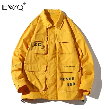 

EWQ / Men's Wear Fashion New Work Clothes Jacket Male 2020 spring Multi All-match Pocket Jacket Trend Loose Coat Menwear 9Y0077