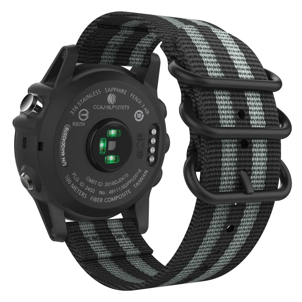 Bracelet nylon Garmin Fenix ​​​​5x / 6x (noir) 