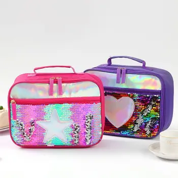 

2020 Flip Sequins Insulated Lunch Bag Thermal Cooler Picnic Food Box Tote Carry Bags