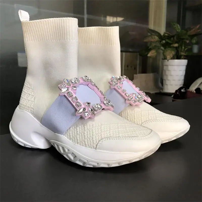 Стразы женские ботинки Повседневное; Botas Mujer; женские весенние туфли-лодочки; туфли на высоком каблуке; Bota Feminina; слипоны Дамская обувь; Zapatos De Mujer; большие размеры