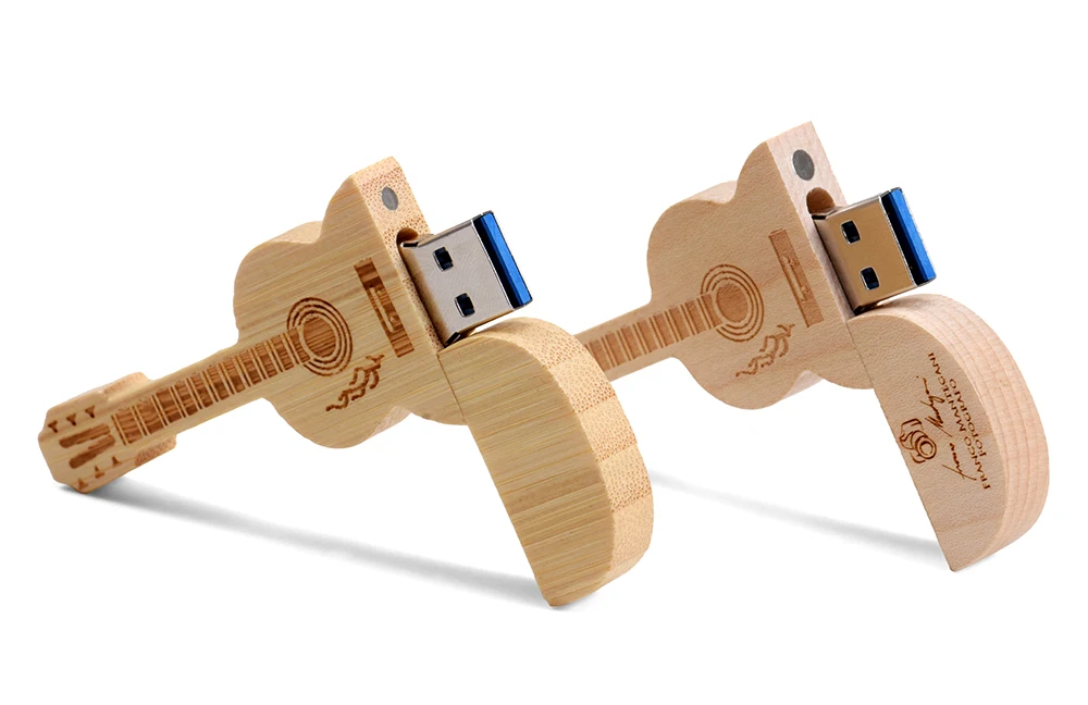 jaster guitarra usb flash drive caixa de madeira vara da memória presentes de casamento criativos pendrive logotipo personalizado livre