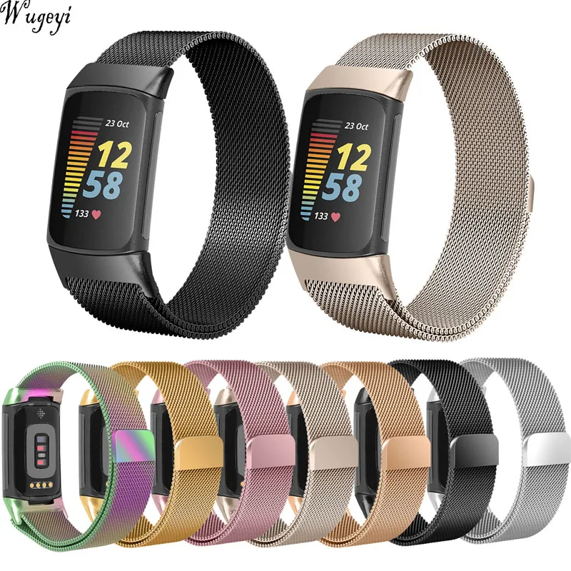 Ремешок из нержавеющей стали для смарт-браслета Fitbit Charge 5 сменный ремешок