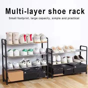 

New 3 Tiers Plastic Shoe Rack Storage Stand Shelf Holder Unit Black Light holder