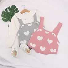 ; сезон весна-осень; детские вязаные штаны с подтяжками начальной младенческой пряжа из чистого хлопка гимнастический костюм, одежда Детские сердца Форма защищает тело малыша