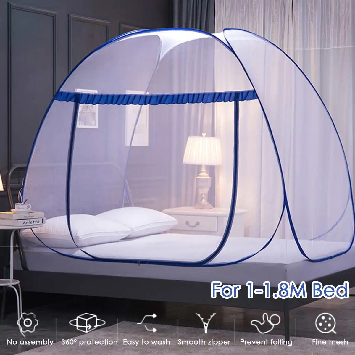 Folding Yurt Mosquito Net Moustiquaire Net Installation free Mosquitera