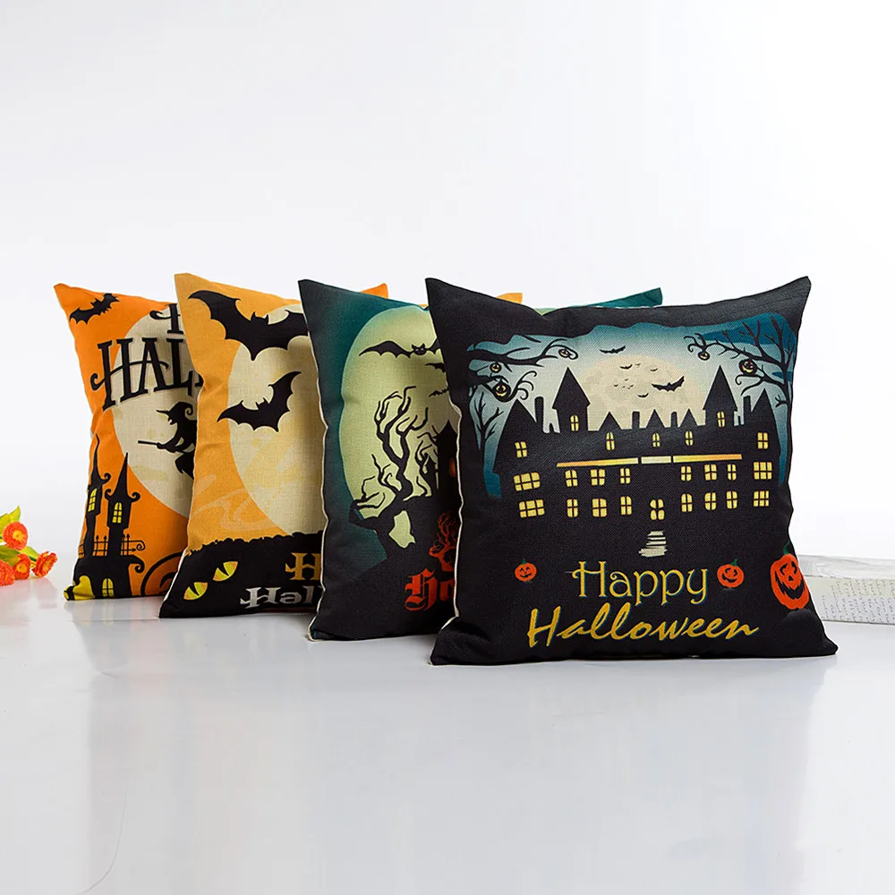 Наволочка льняная хлопковая накладка на Хэллоуин Мексиканский череп кровать