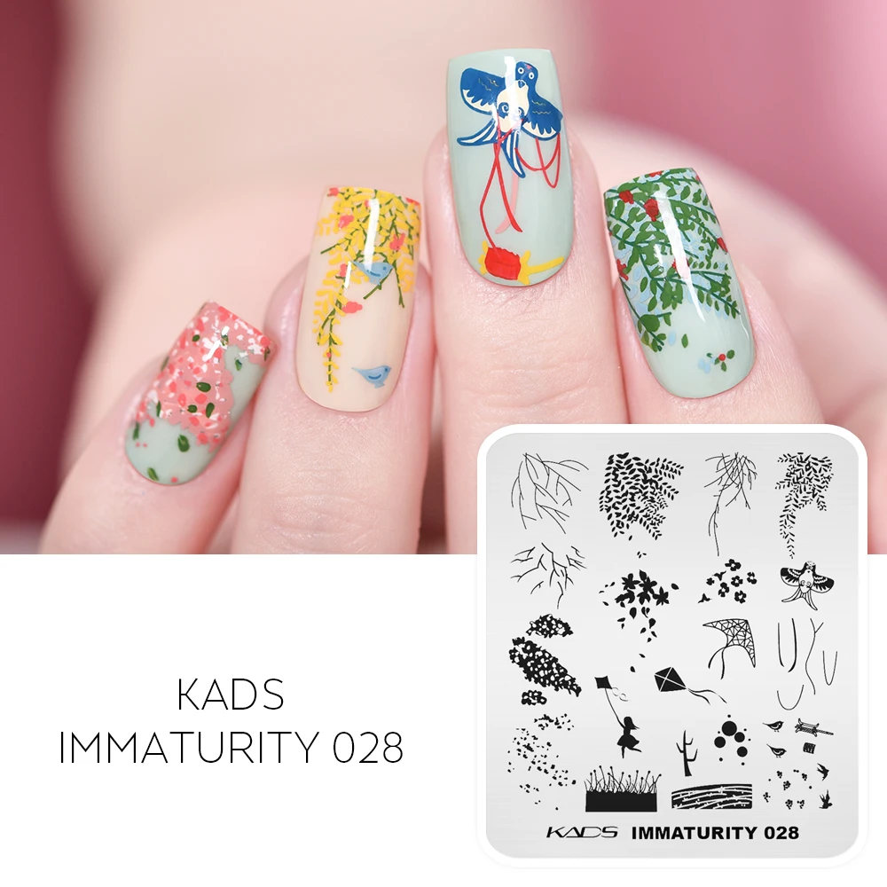 

Пластина для стемпинга ногтей с весенней тематикой, Цветочная ветка, узор, трафарет для ногтей, инструменты для рисования шаблон для печати