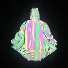 Мужская яркая отражающая Пылезащитная куртка с неровным рисунком для подростков, плащ в стиле хип-хоп, семь цветов, светоотражающее пальто
