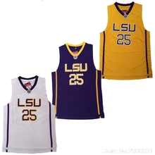 LSU Men's Ben Simmons#25 Throwback Jerseys White Purple Yellow Stitched Size S-XXL Free Shipping
