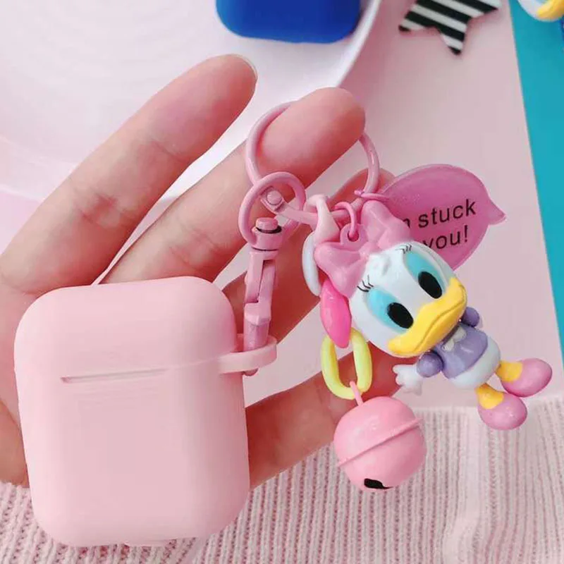 Милый чехол для наушников для Apple AirPods, силиконовый чехол для наушников Airpods, коробка для гарнитуры, защитная крышка, мультяшная кукла Минни, брелок - Цвет: A26