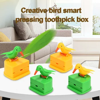 

Creative And Personalized Household Full-automatic Small Bird Toothpick Holder Simple And Convenient Bamboo Stick Box